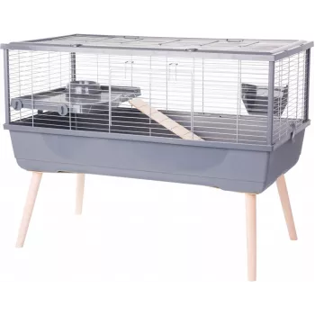Käfig ZOLUX Neolife 100 für Meerschweinchen, grau, 990 × 540 × 760 mm, 15 mm Stababstand, herausnehmbare Schale