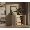 Kommode mit 2 Türen und 4 Schubladen, Artisan-Eiche/Kaschmirfarbe