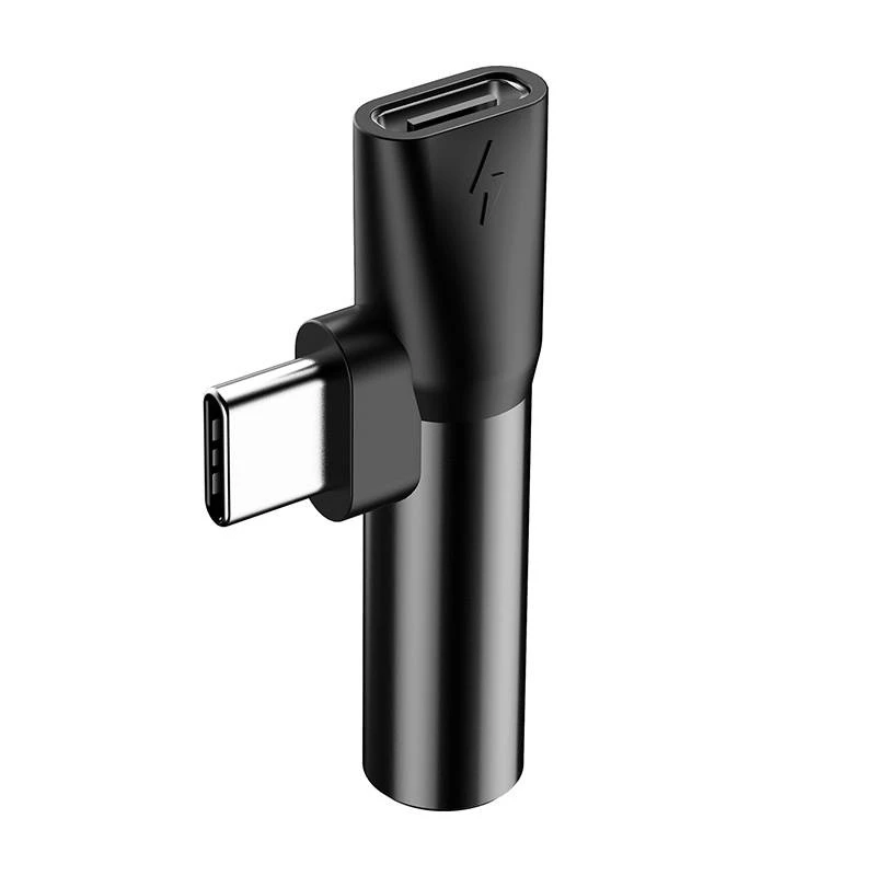 Baseus Audio Adapter USB-C auf Miniklinke 3,5 mm + USB-C (schwarz)