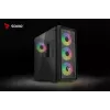 PC Cube Gehäuse SAVIO Noctis Glass RGB — Schwarz, ATX/Micro-ATX, 210×410×450 mm, 3×120 mm Frontlüfter