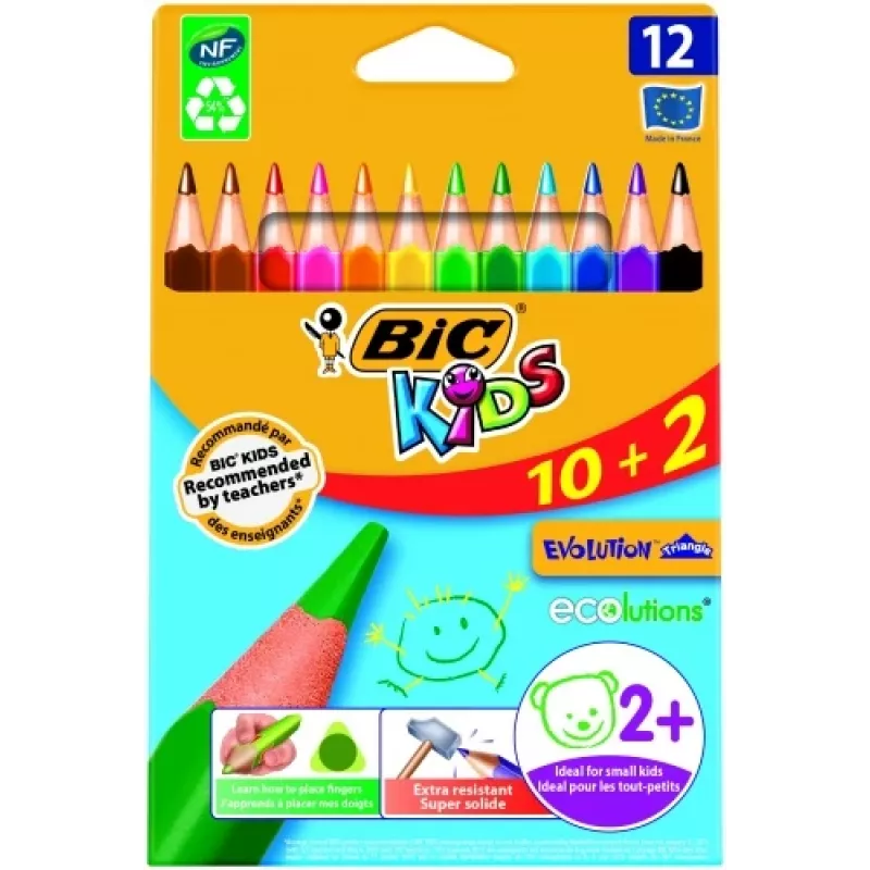 BIC Buntstifte CEV.TRIANG.CBW 10+2 EU 12 Buntstifte, 214842