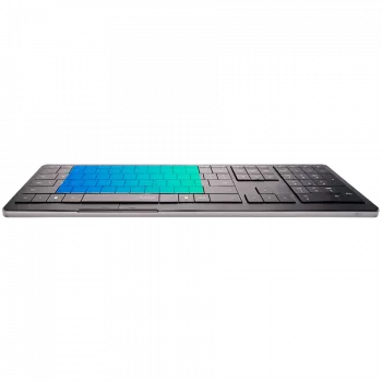 CLEVETURA CLVX 1 Touch-On-Keys AI Drahtlose Tastatur, ANSI US Windows-Layout, Scherenschalter, Aluminiumgehäuse, interaktives RGB