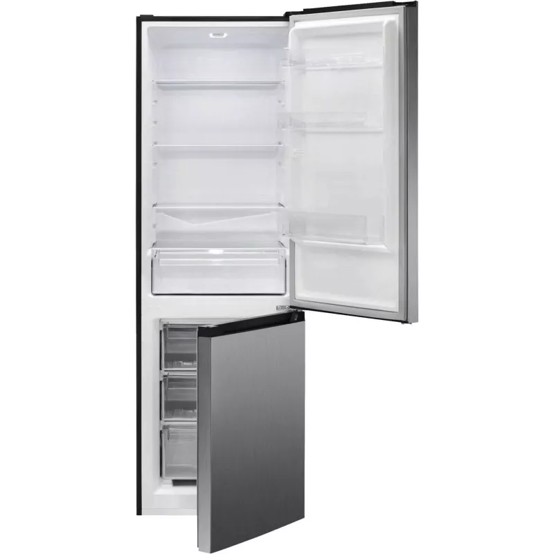 Freistehender Kühlschrank BOMANN KG 7357, 315 L gesamt (219 L Kühlteil, 96 L Gefrierteil), Edelstahl, LED-Beleuchtung, 40 dB