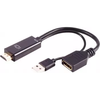 HDMI A Buchse auf DisplayPort Stecker Adapter ShiverPeaks BS10-01012 4K 60Hz 20cm