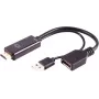 HDMI A Buchse auf DisplayPort Stecker Adapter ShiverPeaks BS10-01012 4K 60Hz 20cm
