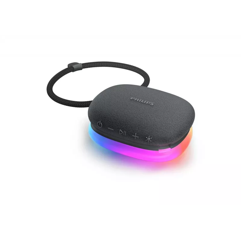 Bluetooth-Lautsprecher Philips TAS2307BK/00 mit integrierten Lichtern, kabellose Audiowiedergabe