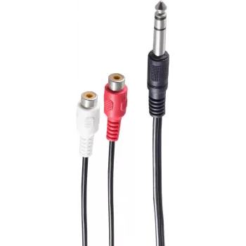 Audiokabel ShiverPeaks BS30461 0,2 m 6,35 mm 2xRCA Schwarz Rot Weiß