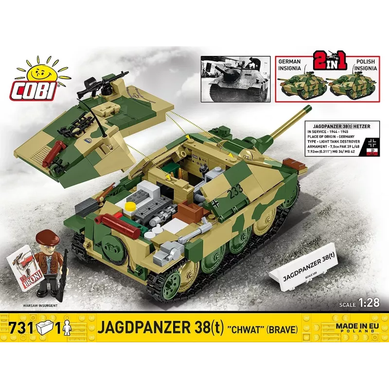 Cobi Blocks Jagdpanzer 38t Brave Konstruktionsset, 731 Teile
