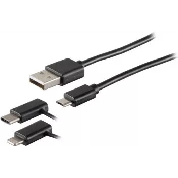 USB-Kabel S/CONN 14-15035 USB 2.0 2 m Schwarz