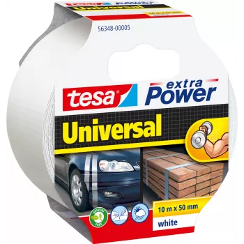 TESA extra Power Universal – Befestigen – Basteln – Beschriften – Reparieren – Innen & außen – Weiß (56348-5-3)
