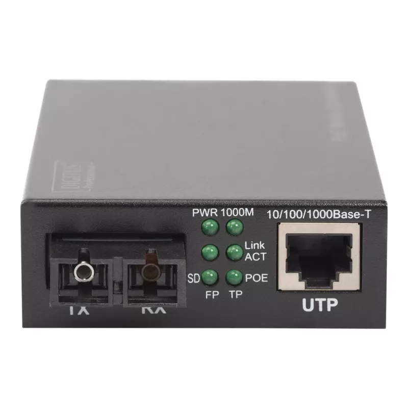 Digitus Gigabit PoE Medienkonverter, RJ45 / SC, SM, PSE