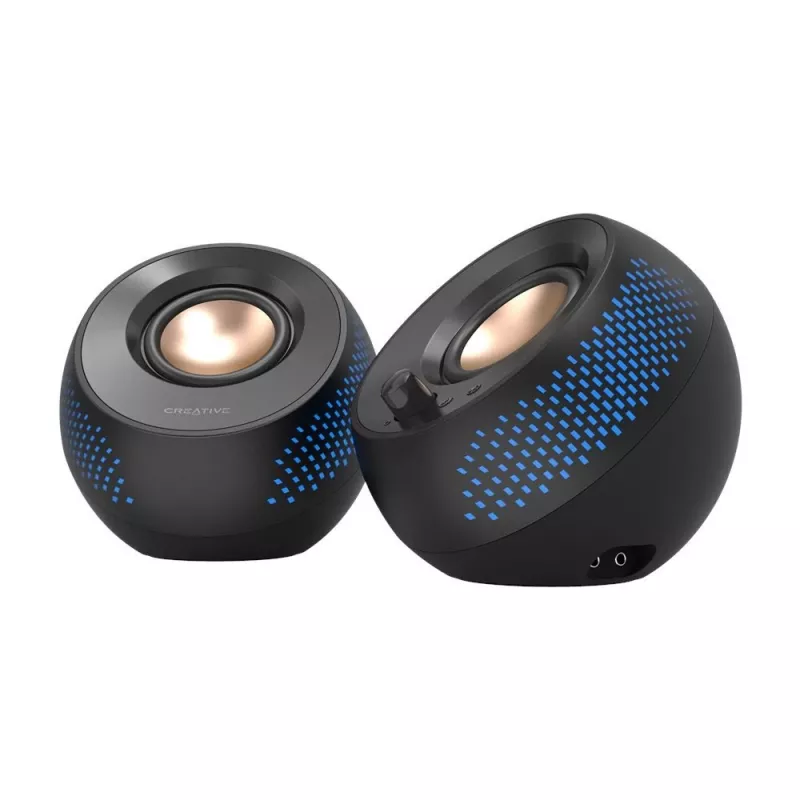 CREATIVE Pebble X 2.0 USB-C Computerlautsprecher mit einstellbarer RGB-Beleuchtung, Bluetooth 5.3, USB-Audio, bis zu 15 W RMS-Leistung für PC und Mac