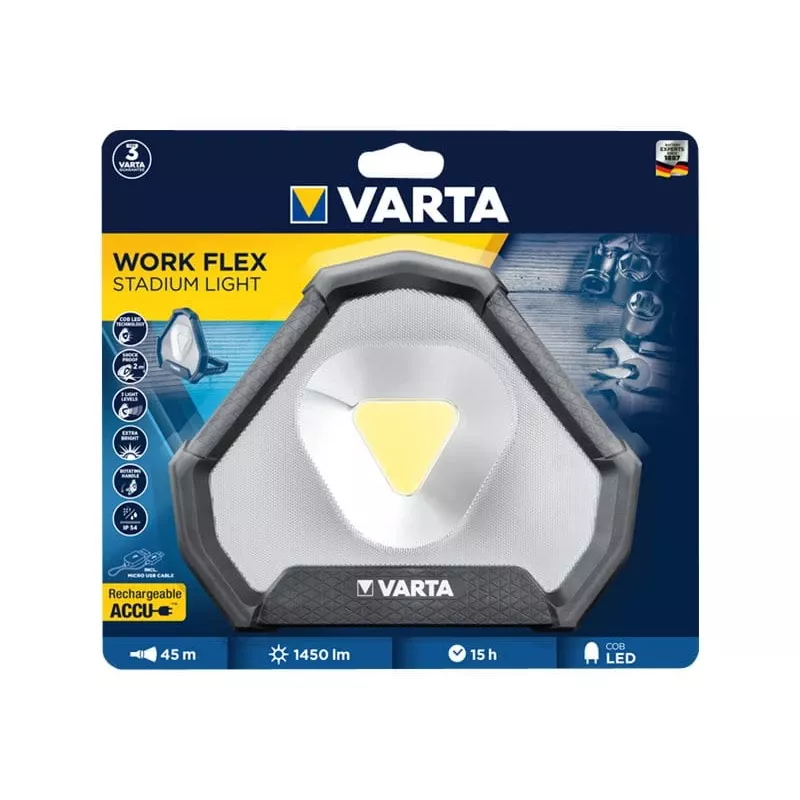 Freistehende Arbeitsleuchte Varta Work Flex Schwarz