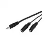 Wentronic Goobay 3,5-mm-Klinken-Adapterkabel, Schwarz, 0,2 m – Klinkenstecker 3,5 mm (3-polig, Stereo) > 2x Klinkenbuchse 3,5 mm (2-polig, Mono) (50465)