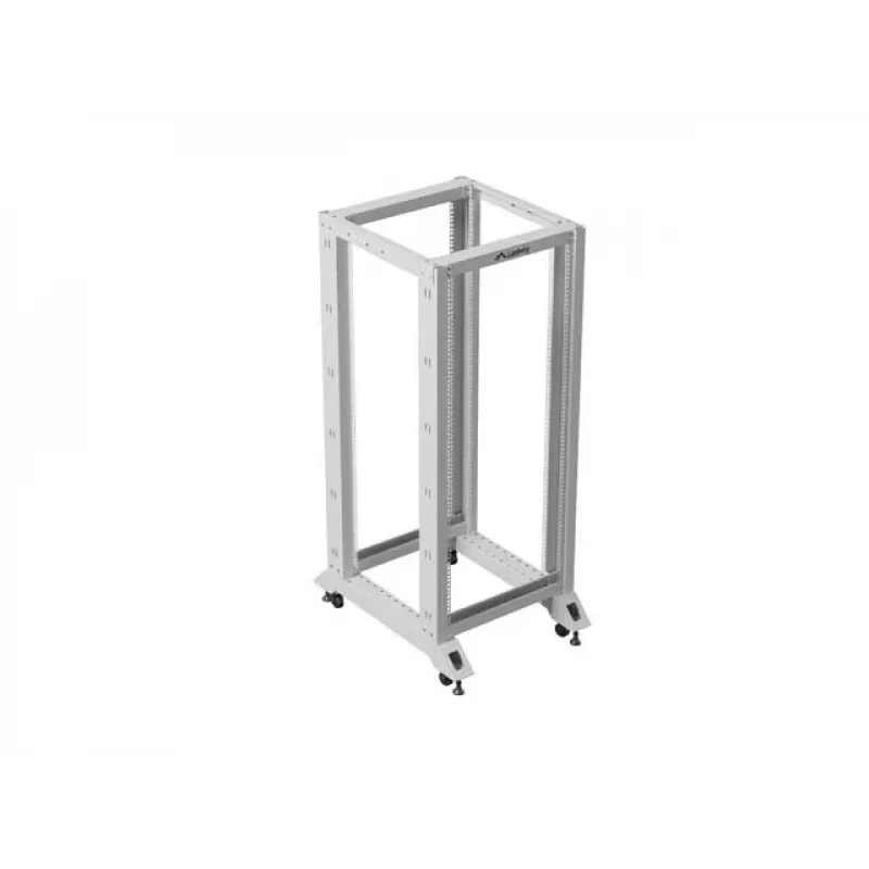 LANBERG 19 Zoll Open Rack 27U 600x800 mm grau, 27U Open-Frame-Server-Rack