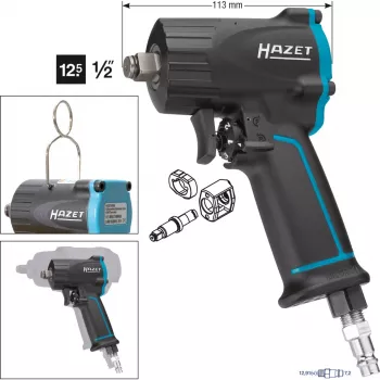 HAZET 9012M - Schlagschrauber - Schwarz - 1/2,1/4 Zoll - 10000 U/min - 1100 Nm - 610 Nm