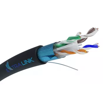 Netzwerkkabel Extralink Twisted Pair CAT6 FTP (F/UTP) V2 Outdoor 305 M Schwarz