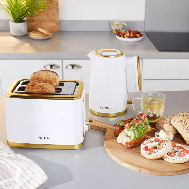 Toaster Petra PT5032WVDE 2-Scheiben, kompakter elektrischer 2-Schlitz-Toaster