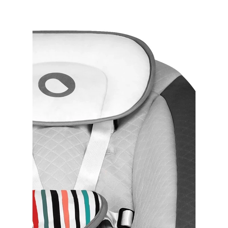 Babywippe Lionelo OTTO COZY Grau — kompakte Babywippe, weicher Sitz, Sicherheitsgurt