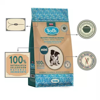 FOLK Junior Small breeds schonende Mahlzeit für Welpen mit Kaninchen, Kalb und Karotte - Trockenfutter für Hunde - 10kg