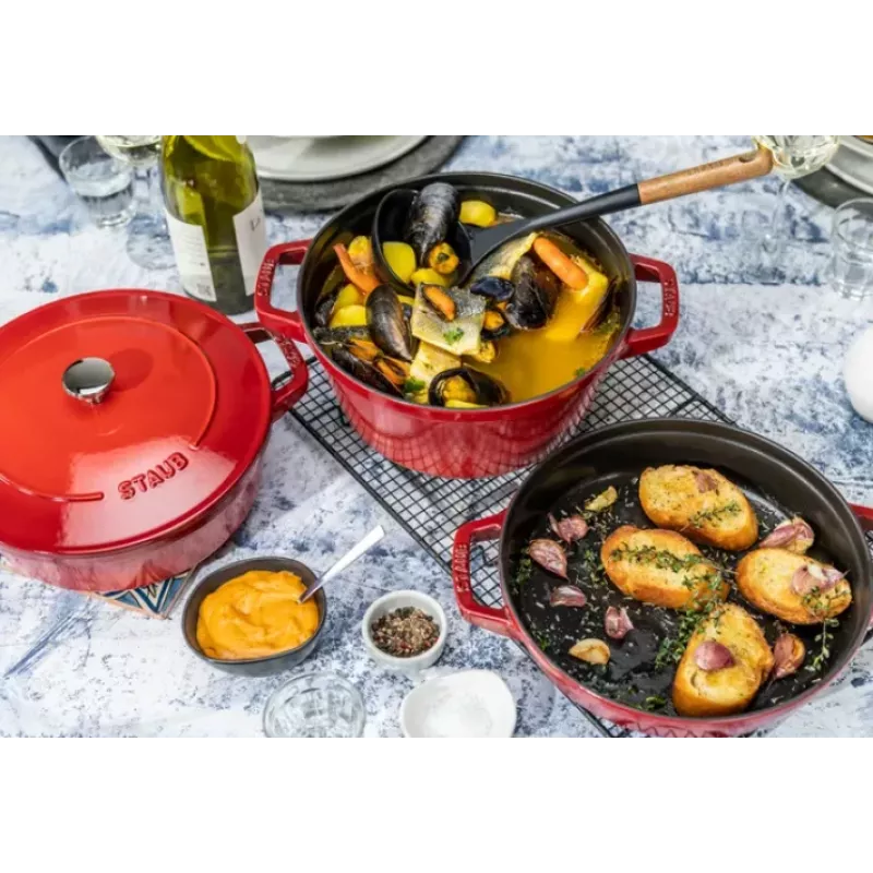 Staub La Cocotte Runder Gusseisen-Schmortopf – 3-TEILIGES SET