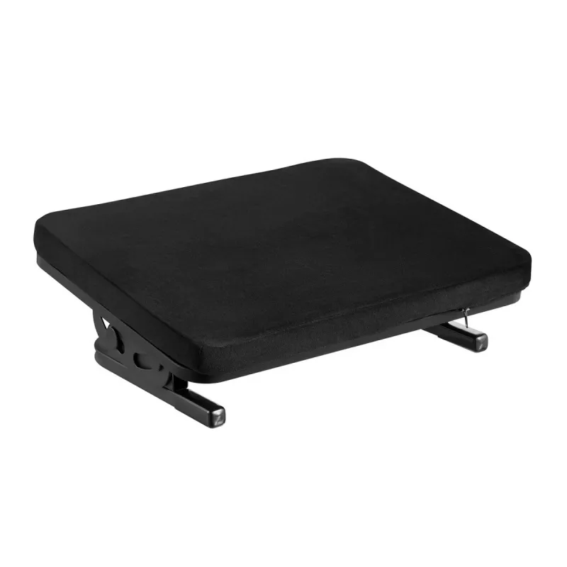 Fußstütze MACLEAN MC-460 ergonomische gepolsterte Metallfußstütze, rutschfeste Basis, Neigung -20–20°, max. Belastung 20 kg, schwarz