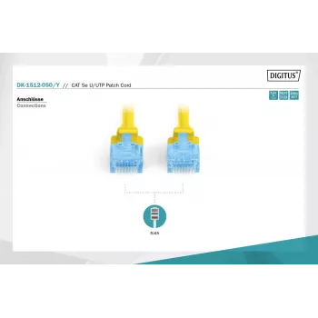 Patchkabel Digitus CAT 5e U/UTP DK-1512-050/Y 5m Gelb