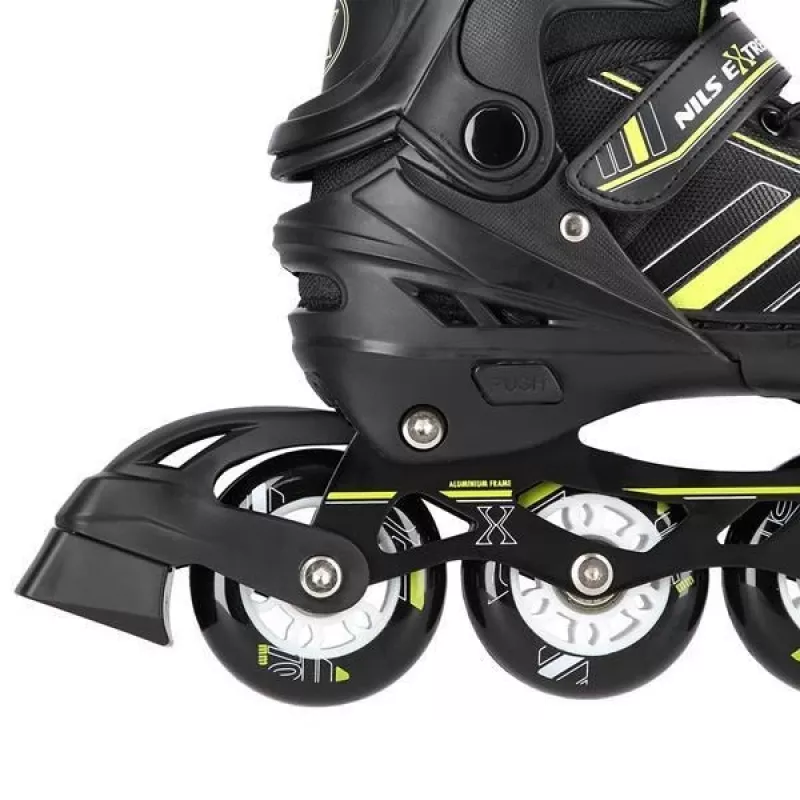 Nils Extreme NH18191 2IN1 Inline Skates SCHWARZ/LIMETTE GR. M (34-38) Mit austauschbaren Eishockeyskates