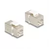 Keystone-Modul DELOCK 90637 — flach RJ-45, silber/weiß, 16,1×29,9×20,7 mm