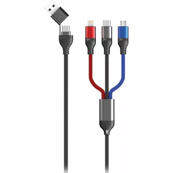 USB-Kabel 2GO 797361 1,2 m USB-A/USB-C USB-C/Micro-USB-B/Lightning