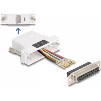 DeLOCK D-Sub 25-polig Buchse auf RJ45 Buchse Montagesatz weiß VGA RJ-45