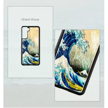 Handyhülle iKins für Samsung Galaxy S21+ — schützende Rückabdeckung 'great wave'