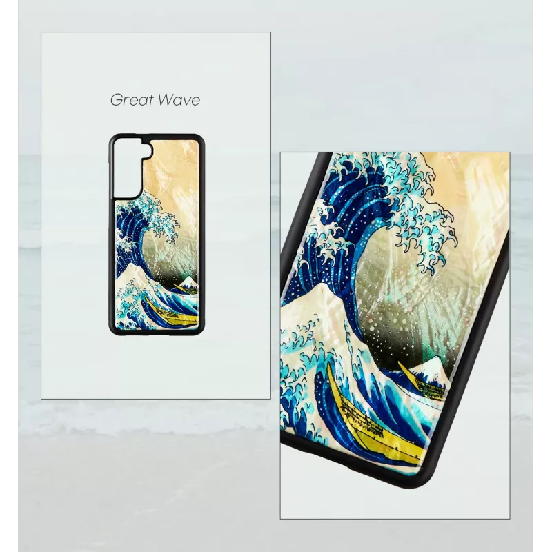 Handyhülle iKins für Samsung Galaxy S21+ — schützende Rückabdeckung 'great wave'