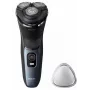 Elektrischer Rotationsrasierer Philips 3000 Series S3144/00 — 3‑fach, Nass & Trocken, Li‑Ion Akku, kabellos, integrierter Trimmer, Schwarz/Blau