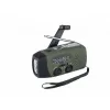 Notfallradio FOSCO 464600 mit LED-Taschenlampe, Powerbank, FM, IPX3, Solar-/Handkurbel-/USB-C-Ladung — grün/schwarz