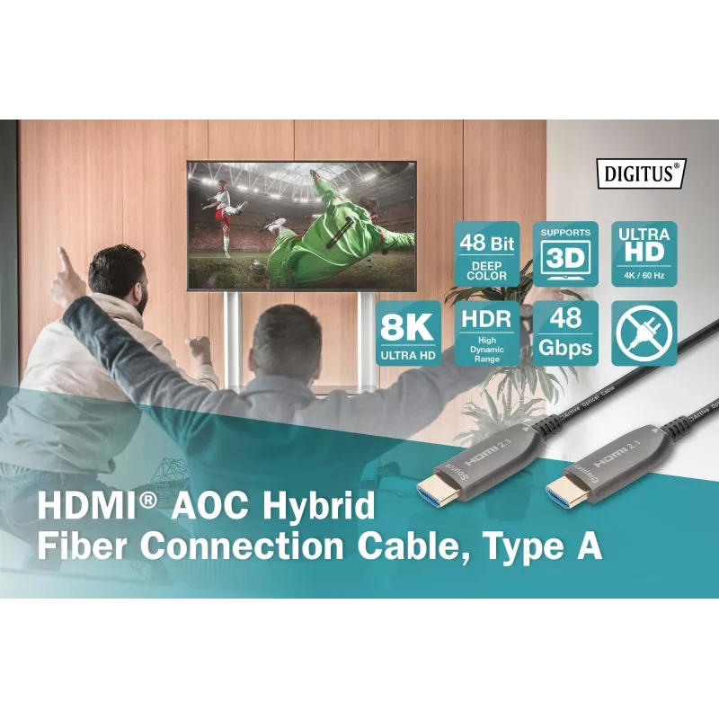 HDMI AOC Hybrid-Glasfaserkabel Digitus AK-330126-300-S