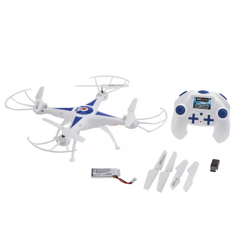 Revell GO STUNT 4 Rotoren Quadcopter 380 mAh Blau, Weiß