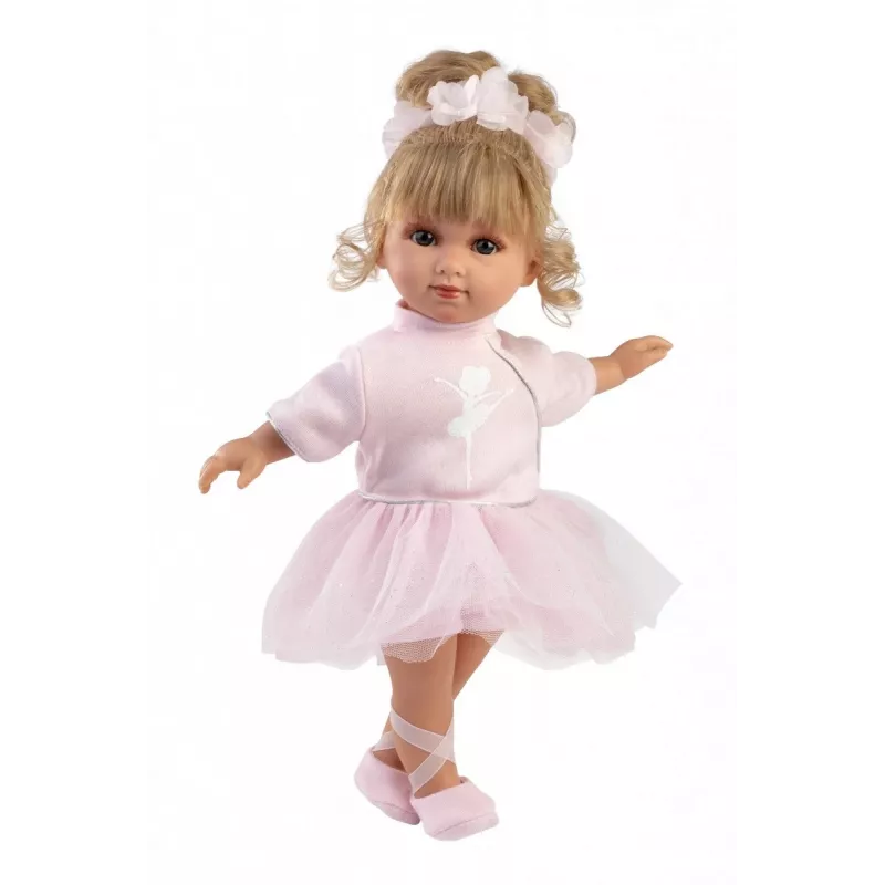 Babypuppe Llorens Elena Ballerina Höhe 35 mm Stoff und Vinyl beige rosa weiß empfohlen ab 3+