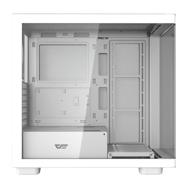 Computergehäuse DarkFlash DS900G Weiß — Mid-Tower, gehärtetes Glas, keine Lüfter