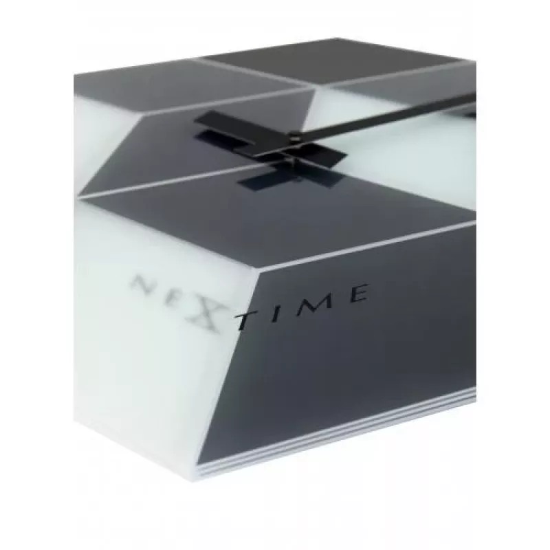 NeXtime klok 8171 Cubic, 43,5x37 cm, Wand, Schwarz/Weiß/Grau