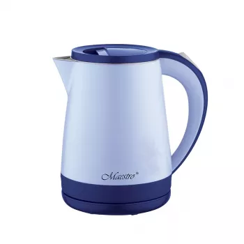 Wasserkocher Maestro MR-037 1,2 L 1630 W Edelstahl, blau, 360°-Basis