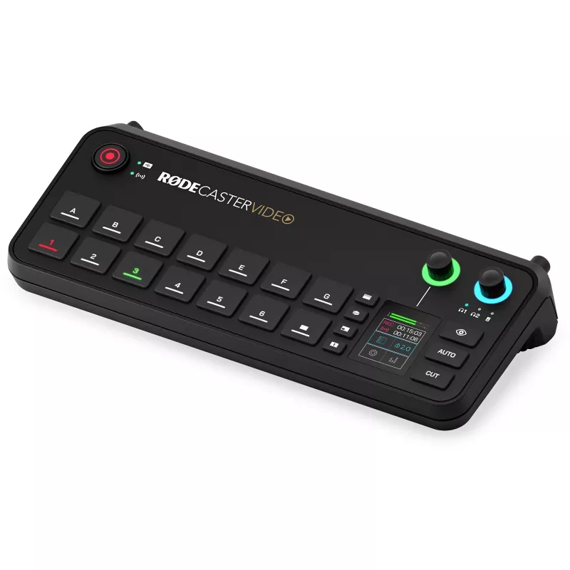 Rode RØDECaster Video Video- und Audioproduktionskonsole, bis zu 6 Videoquellen, zwei Vorverstärker, zwei interne drahtlose Empfänger