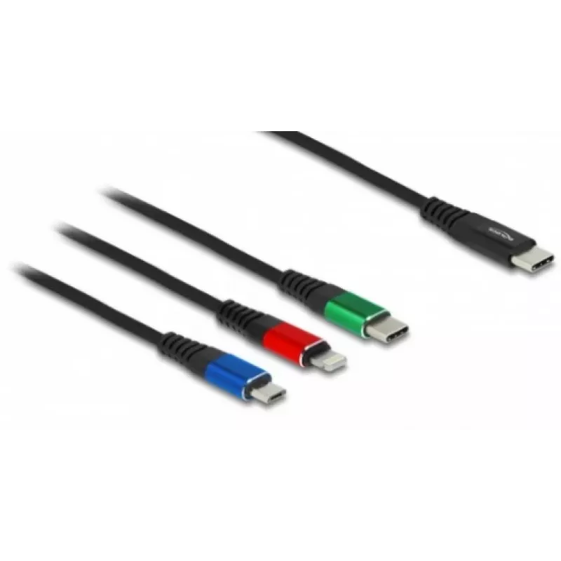 DeLOCK USB-Ladekabel 3-in-1 USB Type-C Lightning Micro USB 30 cm