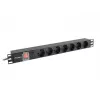 Lanberg | Stromverteilungseinheit (PDU) 19 Zoll 1U 10A 2M 7x Schuko-Steckdosen | PDU-07F-0200-IEC-BK