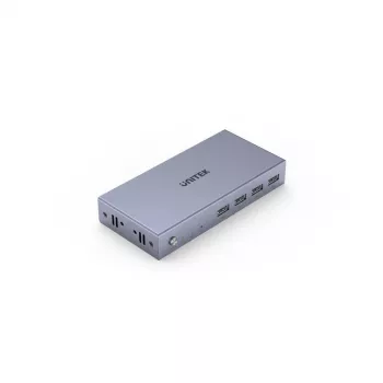KVM-Switch Unitek V307A USB HDMI 2‑Port 4K Ultra HD 3840x2160@60Hz HDCP 2.2, Metallgehäuse, grau