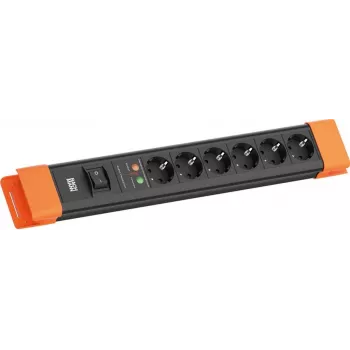 Mehrfachsteckdose Bachmann CONNECTUS 6×CEE7/3, 1×SPD, 1×Schalter, 2,0 m Kabel