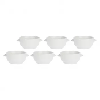Suppenteller-Set LA PORCELLANA BIANCA P001500916 — 6-teilig, weiß, 12,5 cm Durchmesser