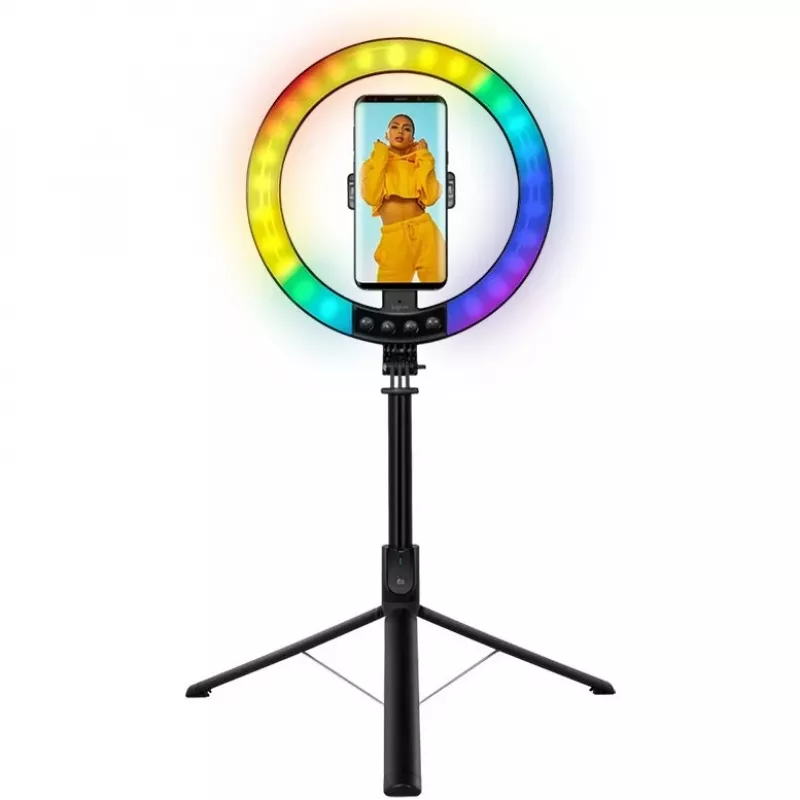 LogiLink Smartphone-Ringleuchte mit Selfie-Stick-Stativ, DM 20cm (AA0156)