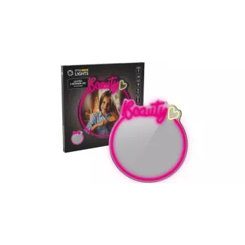 LED Neon Spiegel Licht MANTA MASNL130PK Style Neon Lights BEAUTY, pinkfarbener Akzent, dekorative Spiegelbeleuchtung