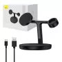 Baseus Swan 3-in-1 kabellose magnetische Ladestation 20W Schwarz Universalversion (inklusive: USB Typ-C 3A 1m)